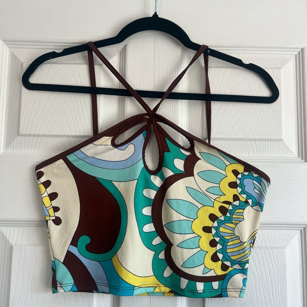 Multicolor Halter Neck Women's Top